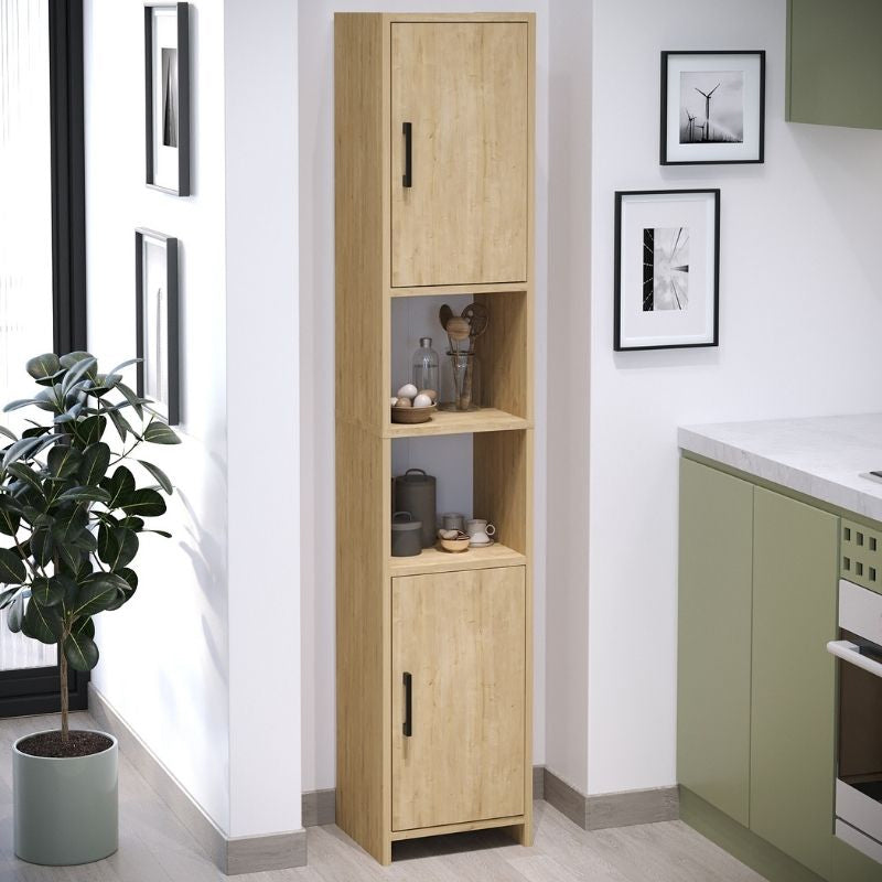 Ντουλάπι κουζίνας - μπάνιου Hobbes  χρώμα sapphire oak 35x30x182,3εκ.