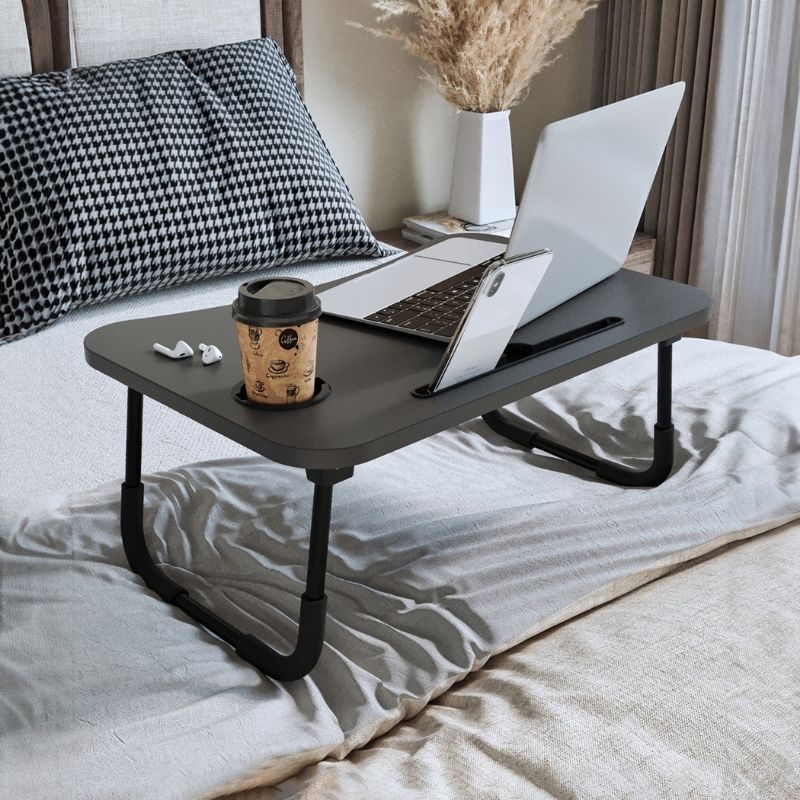 Τραπεζάκι laptop Sedon  χρώμα ανθρακί 59,2x39,2x26,2εκ. - Pakobazaar