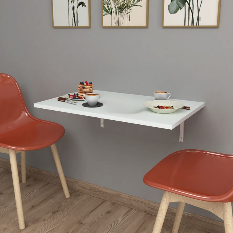 Τραπέζι κουζίνας - Γραφείο επιτοίχιο πτυσσόμενο Ravan  χρώμα λευκό 72x45εκ.