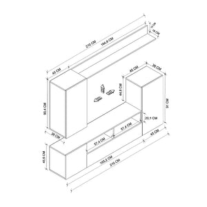 Σύνθεση τηλεόρασης Rodos  χρώμα λευκό 210,2x36x90,4εκ.