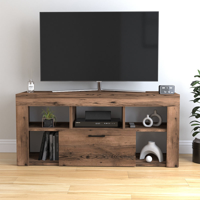 Έπιπλο τηλεόρασης Midili  χρώμα καπνιστή καρυδιά 135x42x60,7εκ.