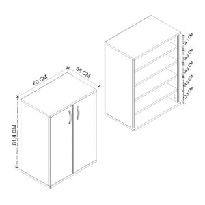 Παπουτσοθήκη - Ντουλάπι Manolo  χρώμα λευκό 60x38x81,4εκ. - Pakobazaar