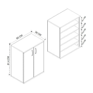 Παπουτσοθήκη - Ντουλάπι Manolo  χρώμα ανθρακί 60x38x81,4εκ.