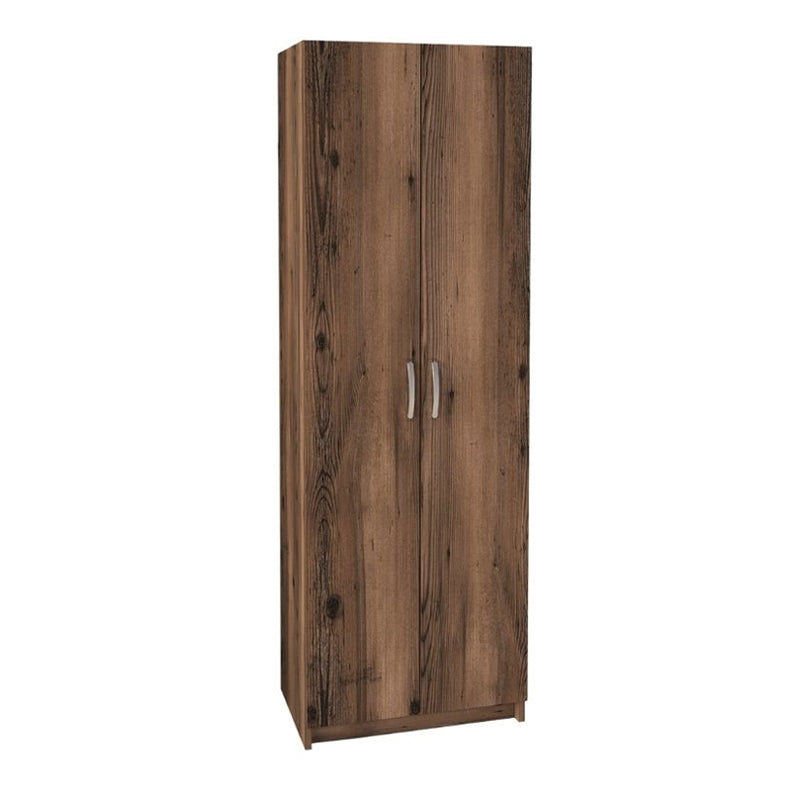 Παπουτσοθήκη Renso  δίφυλλη χρώμα καπνιστή καρυδιά 59,8x37,8x178,5εκ.