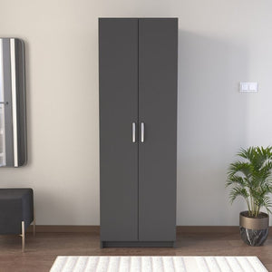 Παπουτσοθήκη Renso  δίφυλλη χρώμα ανθρακί 59,8x37,8x178,5εκ.