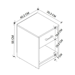 Κομοδίνο Scoty  χρώμα λευκό 40,2x35,3x55εκ.