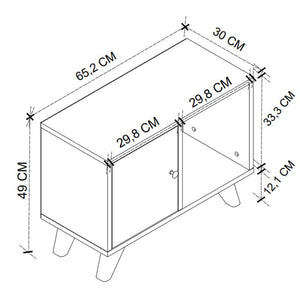 Κομοδίνο Rico  χρώμα λευκό 65,2x30x49εκ.