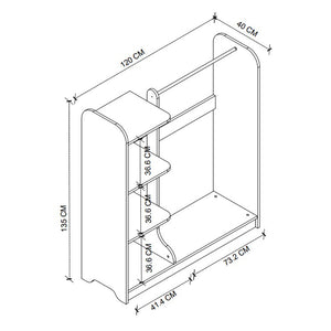 Έπιπλο εισόδου Rozesme  χρώμα λευκό 120x40x135εκ.