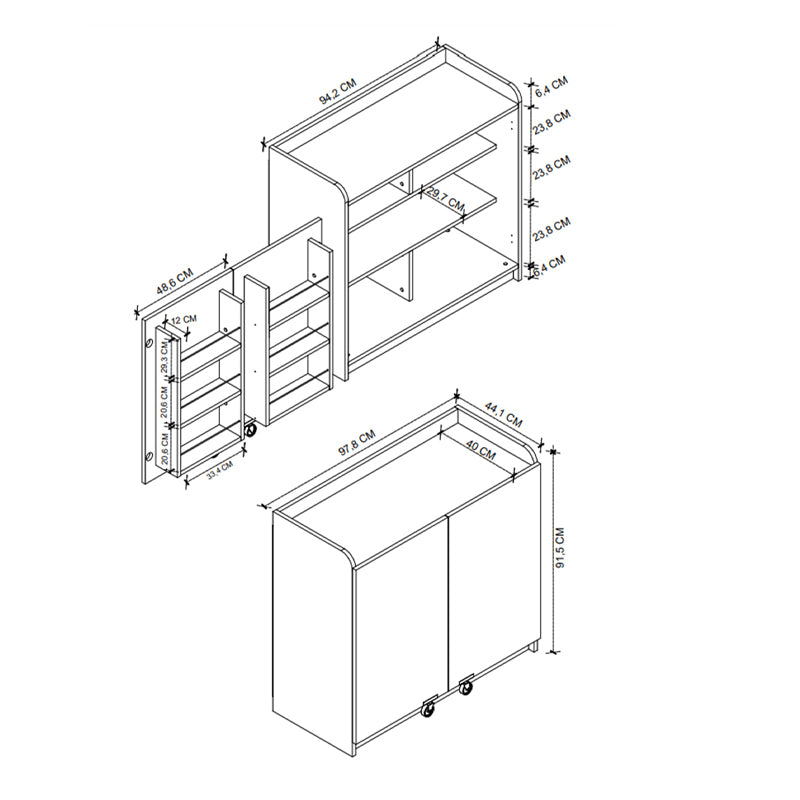 Ντουλάπι κουζίνας - μπάνιου Altay I  χρώμα λευκό 97,8x44,1x91,5εκ. - Pakobazaar