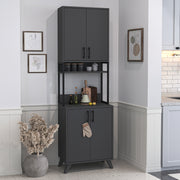 Έπιπλο κουζίνας Sedef  χρώμα ανθρακί 61x40x202,1εκ.