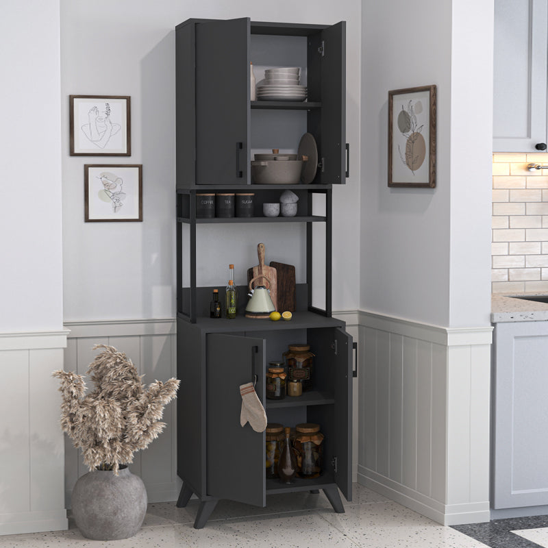 Έπιπλο κουζίνας Sedef  χρώμα ανθρακί 61x40x202,1εκ.