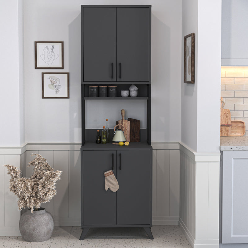 Έπιπλο κουζίνας Sedef  χρώμα ανθρακί 61x40x202,1εκ.