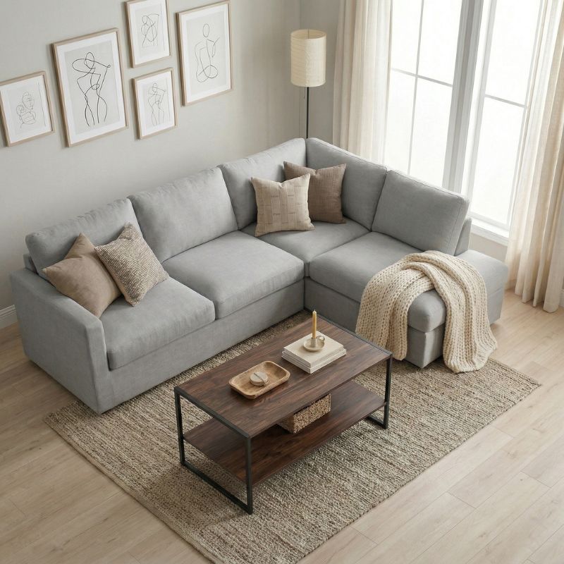 Τραπεζάκι σαλονιού Giza  χρώμα rustic καρυδί 90,2x50,3x50,4εκ. - Pakobazaar