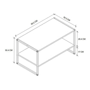 Τραπεζάκι σαλονιού Giza  χρώμα rustic καρυδί 90,2x50,3x50,4εκ. - Pakobazaar