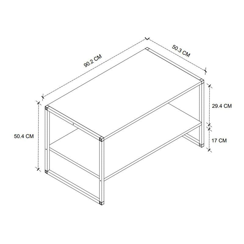 Τραπεζάκι σαλονιού Giza  χρώμα rustic καρυδί 90,2x50,3x50,4εκ. - Pakobazaar