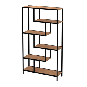Βιβλιοθήκη Larissa  χρώμα μαύρο - pine oak 90x30x159εκ.
