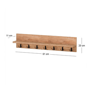 Κρεμάστρα τοίχου Kery  χρώμα pine oak 91x11x20εκ. - Pakobazaar