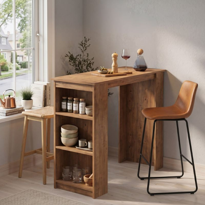 Τραπέζι μπαρ Toska  χρώμα pine oak 120x50x103,6εκ. - Pakobazaar