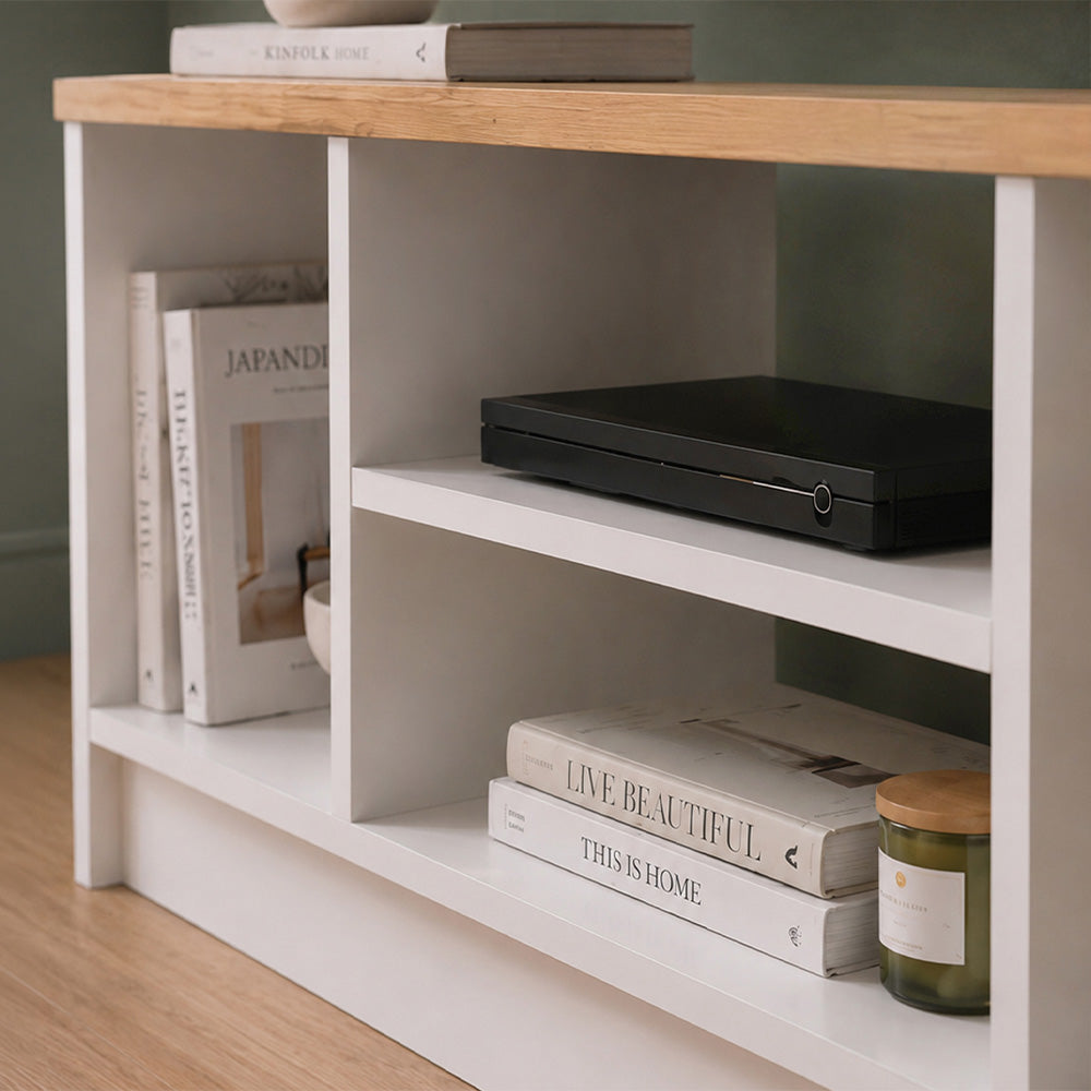 Έπιπλο τηλεόρασης Bahama  χρώμα λευκό - sapphire oak 120x35x46,5εκ. - Pakobazaar
