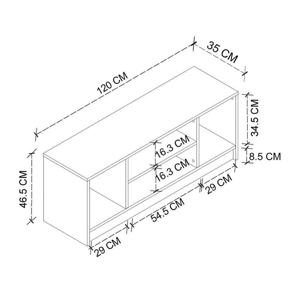 Έπιπλο τηλεόρασης Bahama  χρώμα λευκό - sapphire oak 120x35x46,5εκ. - Pakobazaar