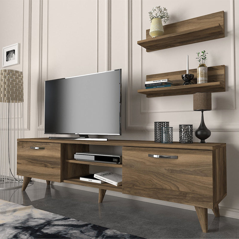 Έπιπλο τηλεόρασης Colin  χρώμα καρυδί 150x29,5x40,6εκ.