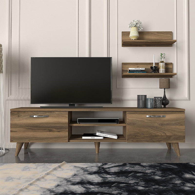 Έπιπλο τηλεόρασης Colin  χρώμα καρυδί 150x29,5x40,6εκ.