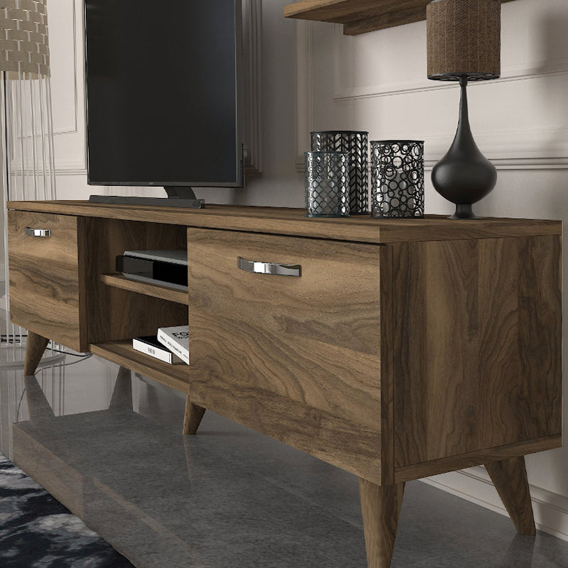 Έπιπλο τηλεόρασης Colin  χρώμα καρυδί 150x29,5x40,6εκ.