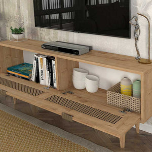 Έπιπλο τηλεόρασης Sirona  χρώμα sapphire oak 140x30x55εκ.