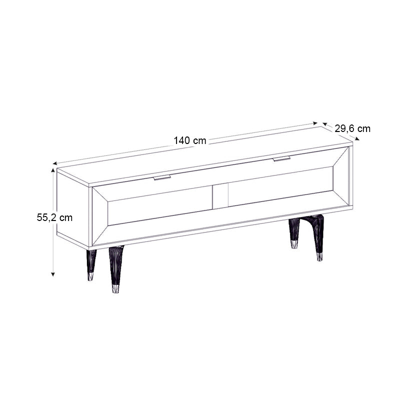 Έπιπλο τηλεόρασης Sirona  χρώμα sapphire oak 140x30x55εκ.