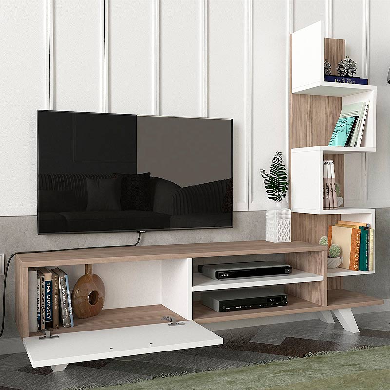 Έπιπλο τηλεόρασης Ceren  χρώμα λευκό - cordoba 149,5x31x131,6εκ.