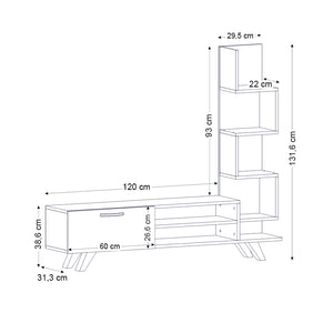 Έπιπλο τηλεόρασης Ceren  χρώμα λευκό - cordoba 149,5x31x131,6εκ.
