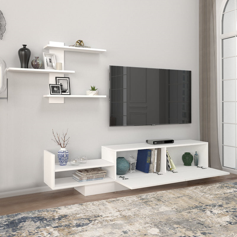 Σύνθεση τηλεόρασης Egemen  χρώμα λευκό 180x32x40εκ. - Pakobazaar
