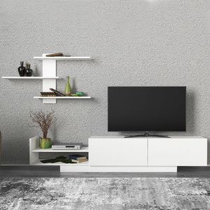 Σύνθεση τηλεόρασης Egemen  χρώμα λευκό 180x32x40εκ. - Pakobazaar