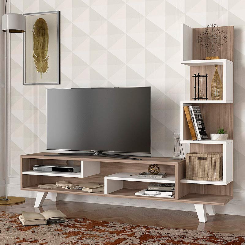 Έπιπλο τηλεόρασης Granada  χρώμα λευκό - cordoba 149,5x29,5x120εκ.