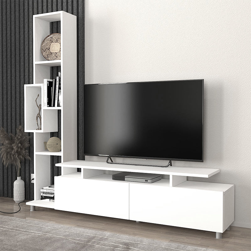 Σύνθεση τηλεόρασης Tulip  χρώμα λευκό 160x29,5x160εκ.