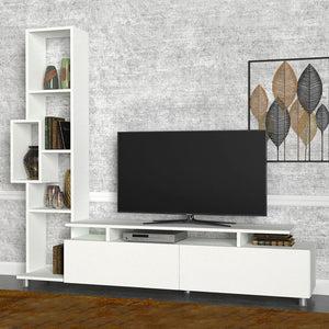 Σύνθεση τηλεόρασης Tulip  χρώμα λευκό 160x29,5x160εκ.