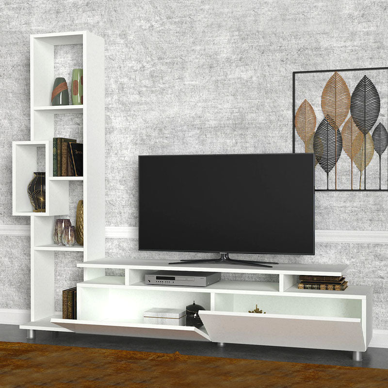 Σύνθεση τηλεόρασης Tulip  χρώμα λευκό 160x29,5x160εκ.