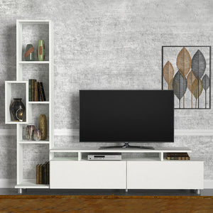 Σύνθεση τηλεόρασης Tulip  χρώμα λευκό 160x29,5x160εκ.