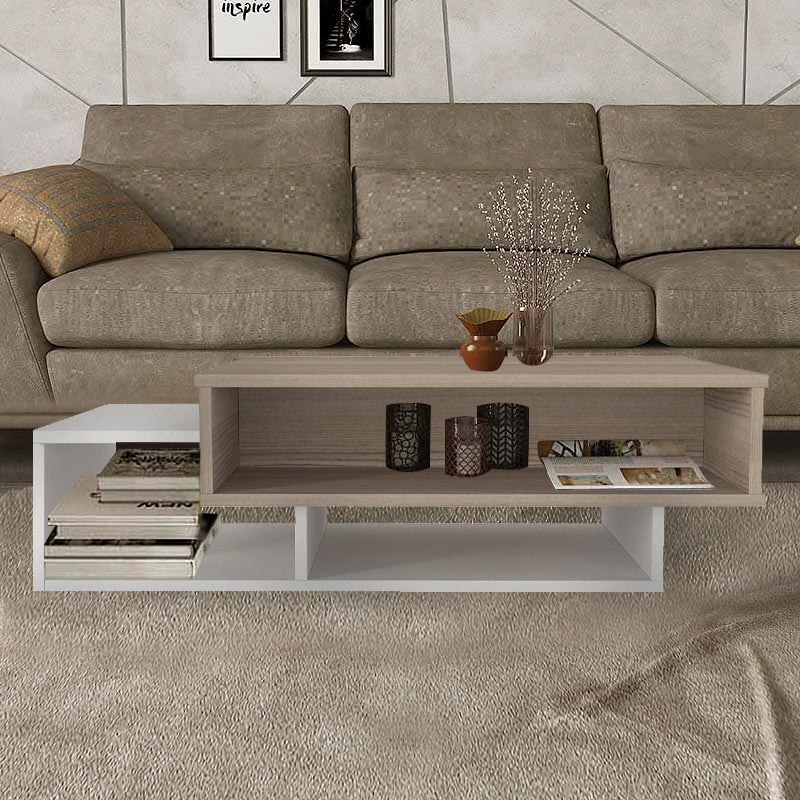 Τραπεζάκι σαλονιού Tab  χρώμα λευκό - cordoba 105x60x32εκ.