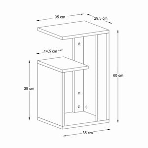 Τραπεζάκι βοηθητικό Rosana  χρώμα λευκό 35x29,5x60εκ.