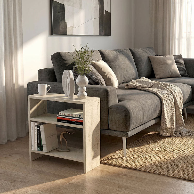Τραπεζάκι βοηθητικό Silvanus  χρώμα travertine 51x17,5x49εκ. - Pakobazaar