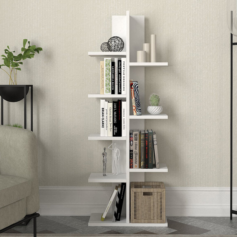 Βιβλιοθήκη Tree  χρώμα λευκό 45x21,4x121,8εκ. - Pakobazaar