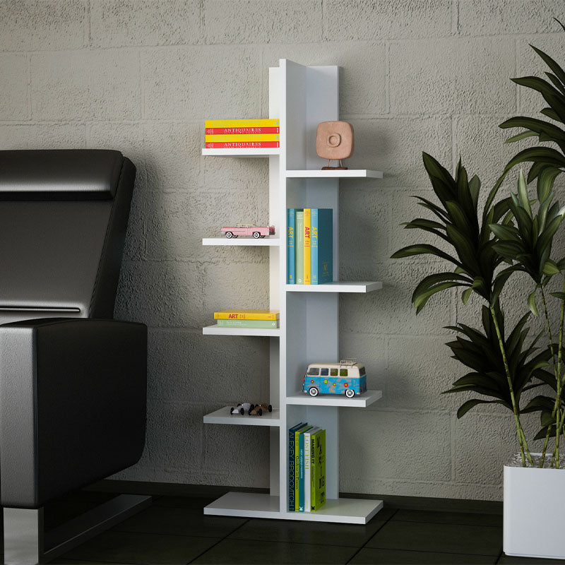 Βιβλιοθήκη Tree  χρώμα λευκό 45x21,4x121,8εκ. - Pakobazaar