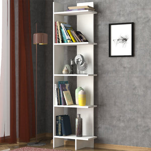 Βιβλιοθήκη Perla  χρώμα λευκό 48x22x170εκ. - Pakobazaar