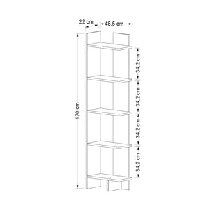 Βιβλιοθήκη Perla  χρώμα λευκό 48x22x170εκ. - Pakobazaar