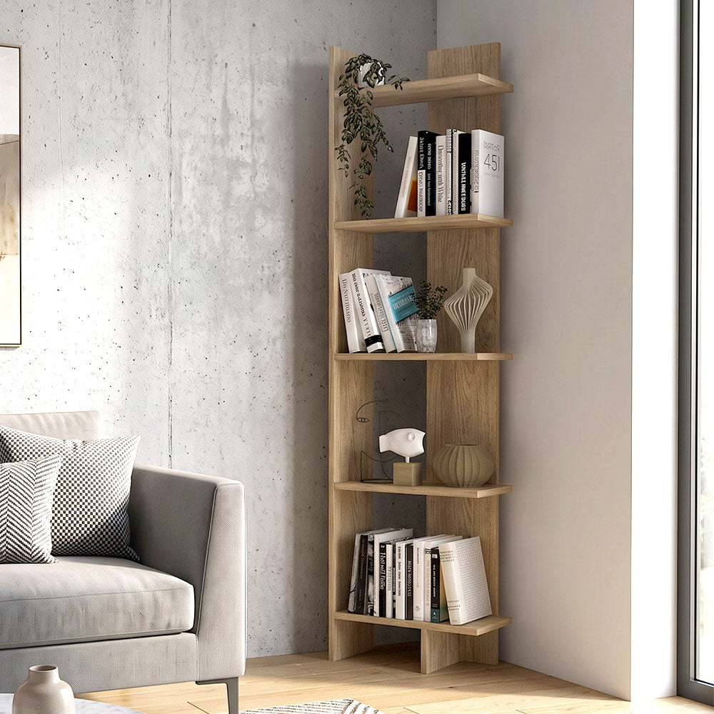 Βιβλιοθήκη Perla  χρώμα sepet oak 48x22x170εκ.