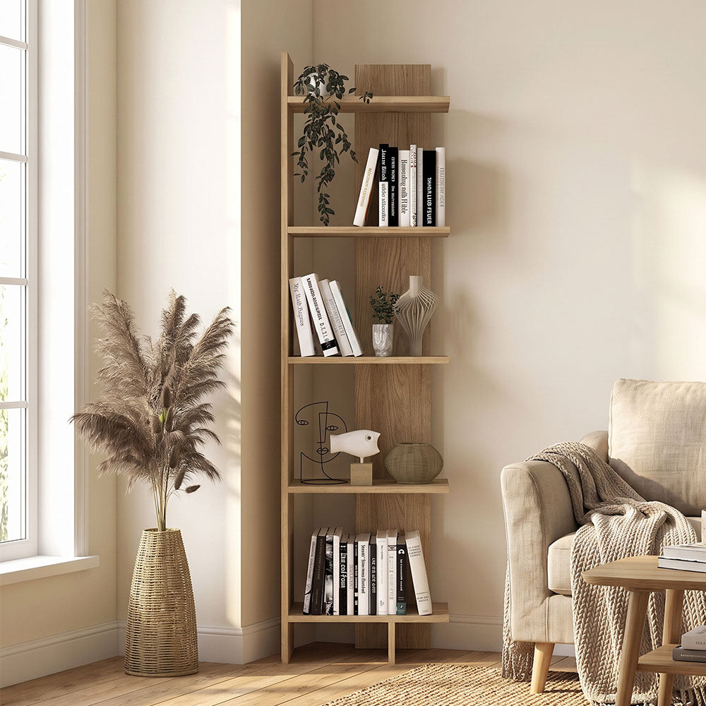 Βιβλιοθήκη Perla  χρώμα sepet oak 48x22x170εκ.