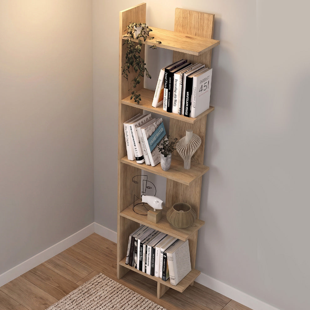 Βιβλιοθήκη Perla  χρώμα sepet oak 48x22x170εκ.