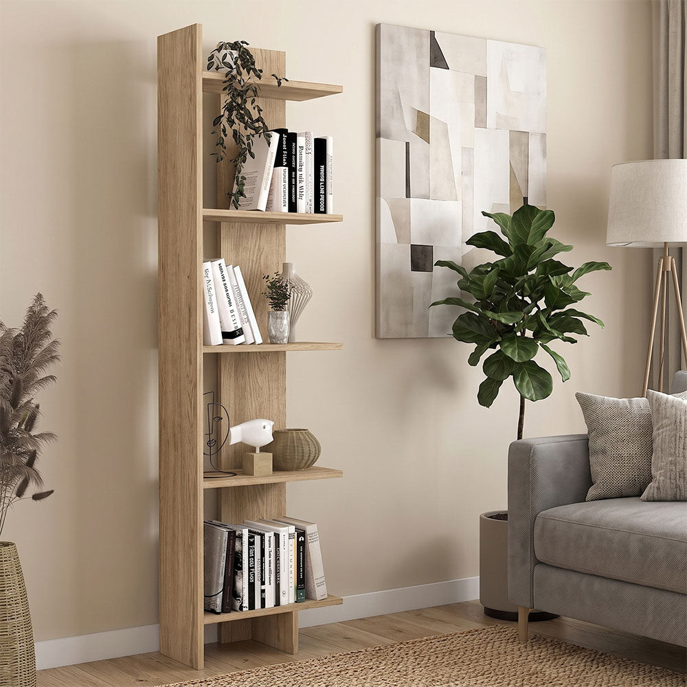 Βιβλιοθήκη Perla  χρώμα sepet oak 48x22x170εκ.