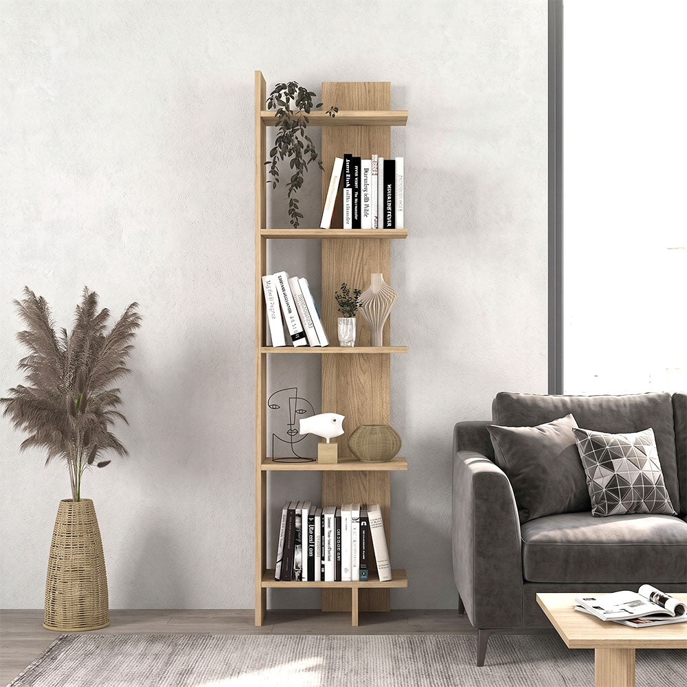 Βιβλιοθήκη Perla  χρώμα sepet oak 48x22x170εκ.